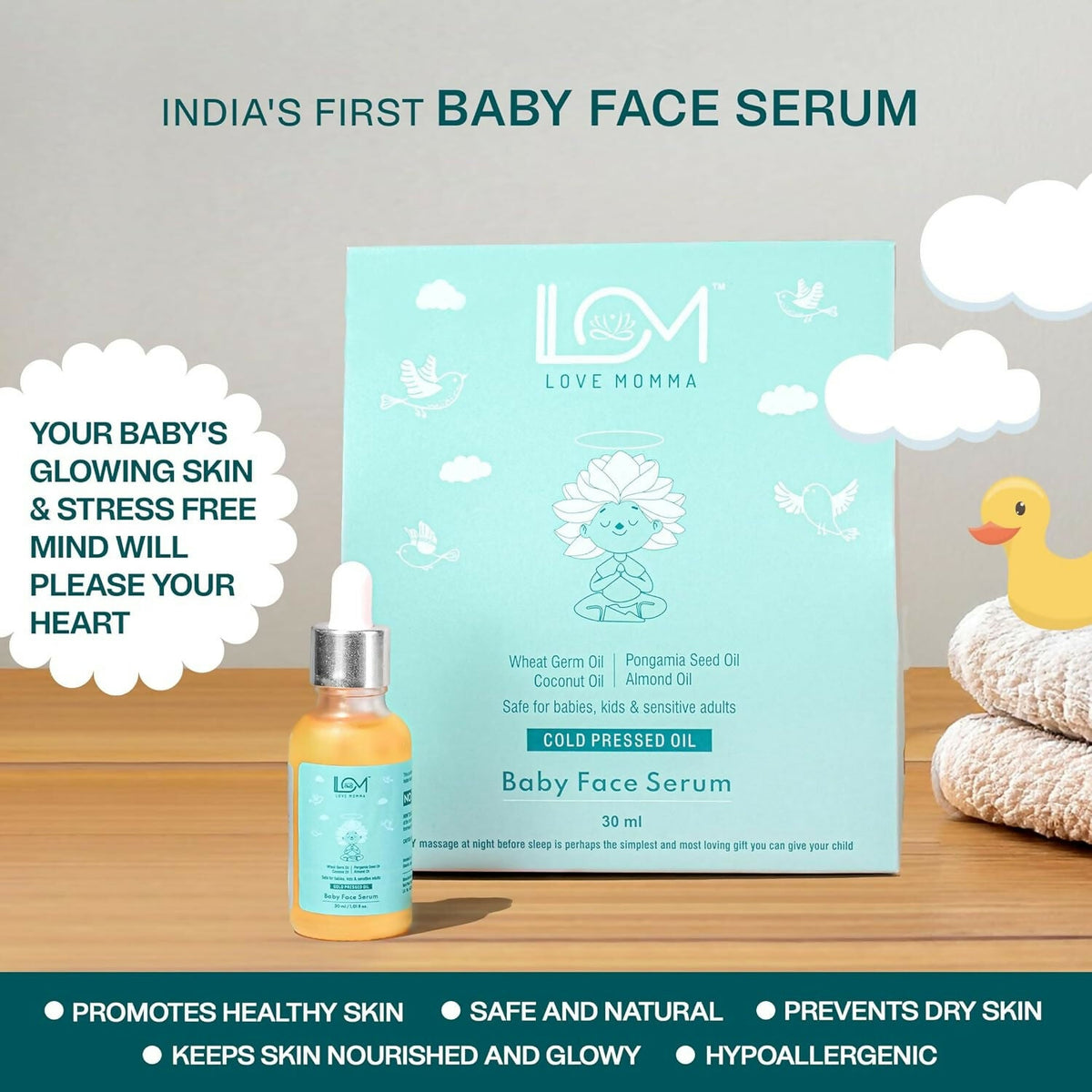 Love Momma Cold Pressed Oil Baby Face Serum, Revitalize Your Baby's Skin | Grocsy