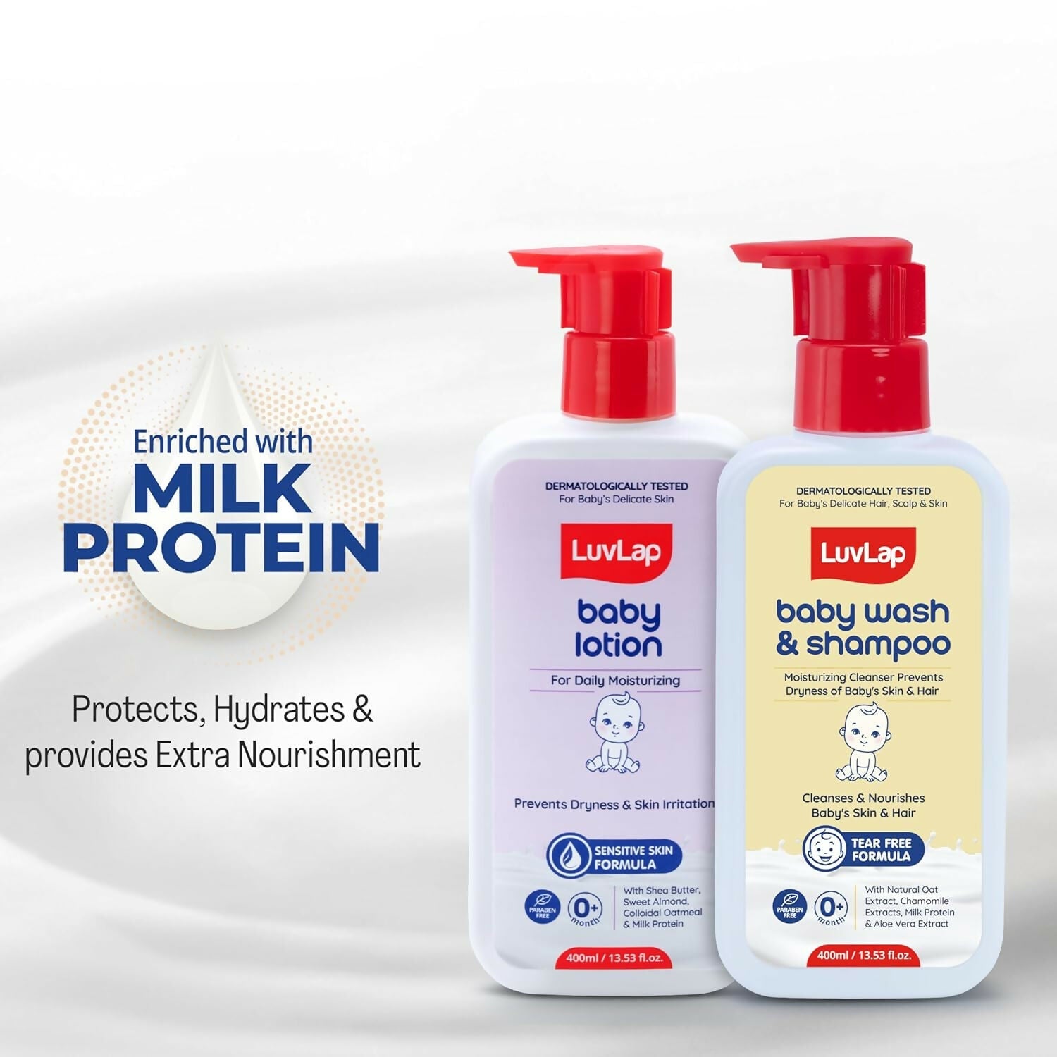 LuvLap Baby Wash & Shampoo + Baby Lotion Combo Set | Grocsy