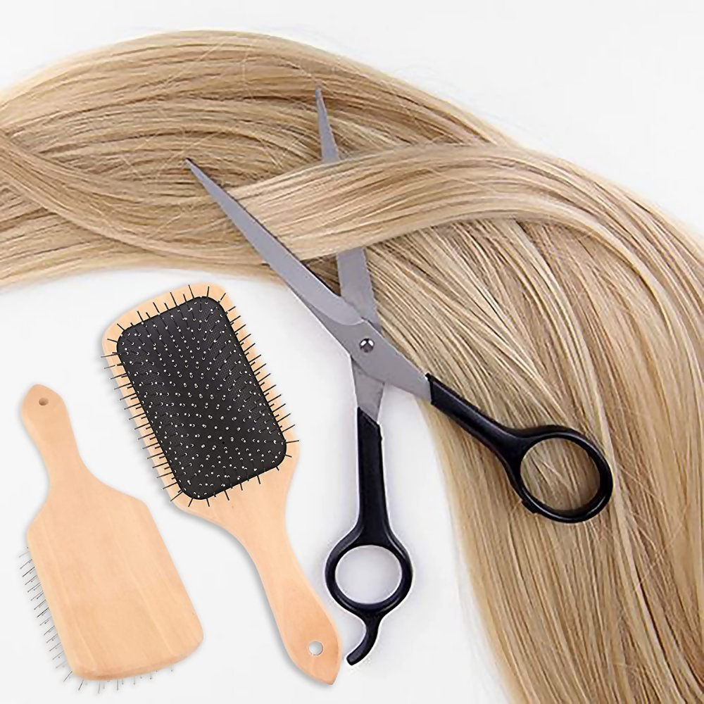 Bronson Professional Wooden Paddle Hair Brush With Steel Bristles | Grocsy