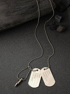 NVR Men Silver Plated Milletry Style Pendent With Chain | Grocsy