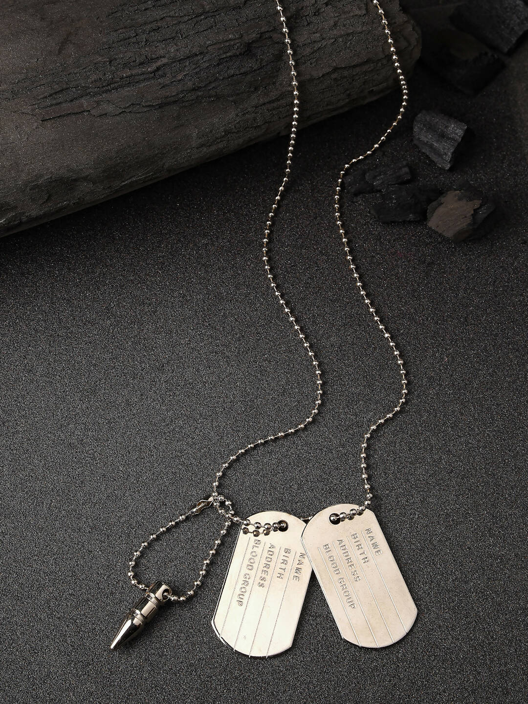 NVR Men Silver Plated Milletry Style Pendent With Chain | Grocsy