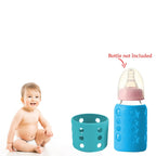 Safe-O-Kid Silicone Baby Feeding Bottle Cover Cum Sleeve for Insulated Protection Small 60mL- Blue | Grocsy