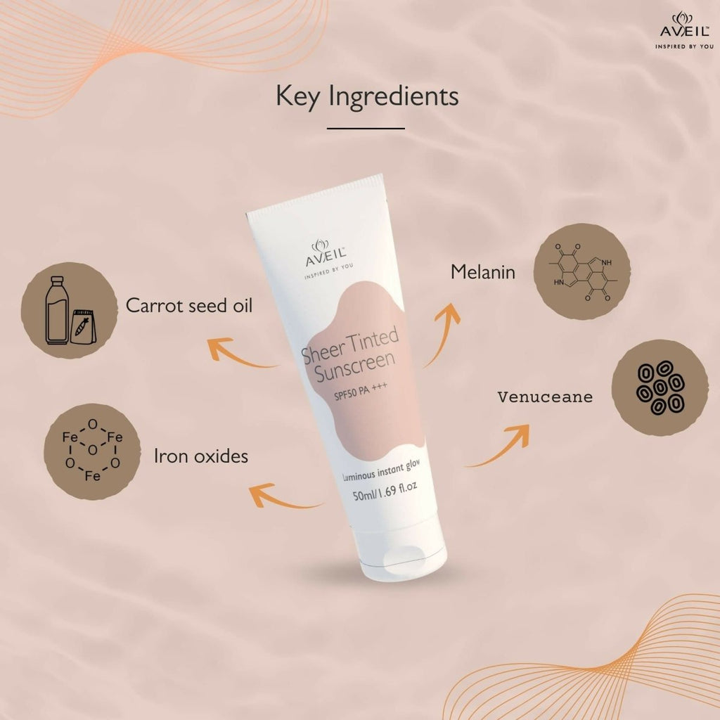 Aveil Sheer Tinted Sunscreen SPF 50 PA +++ | Grocsy