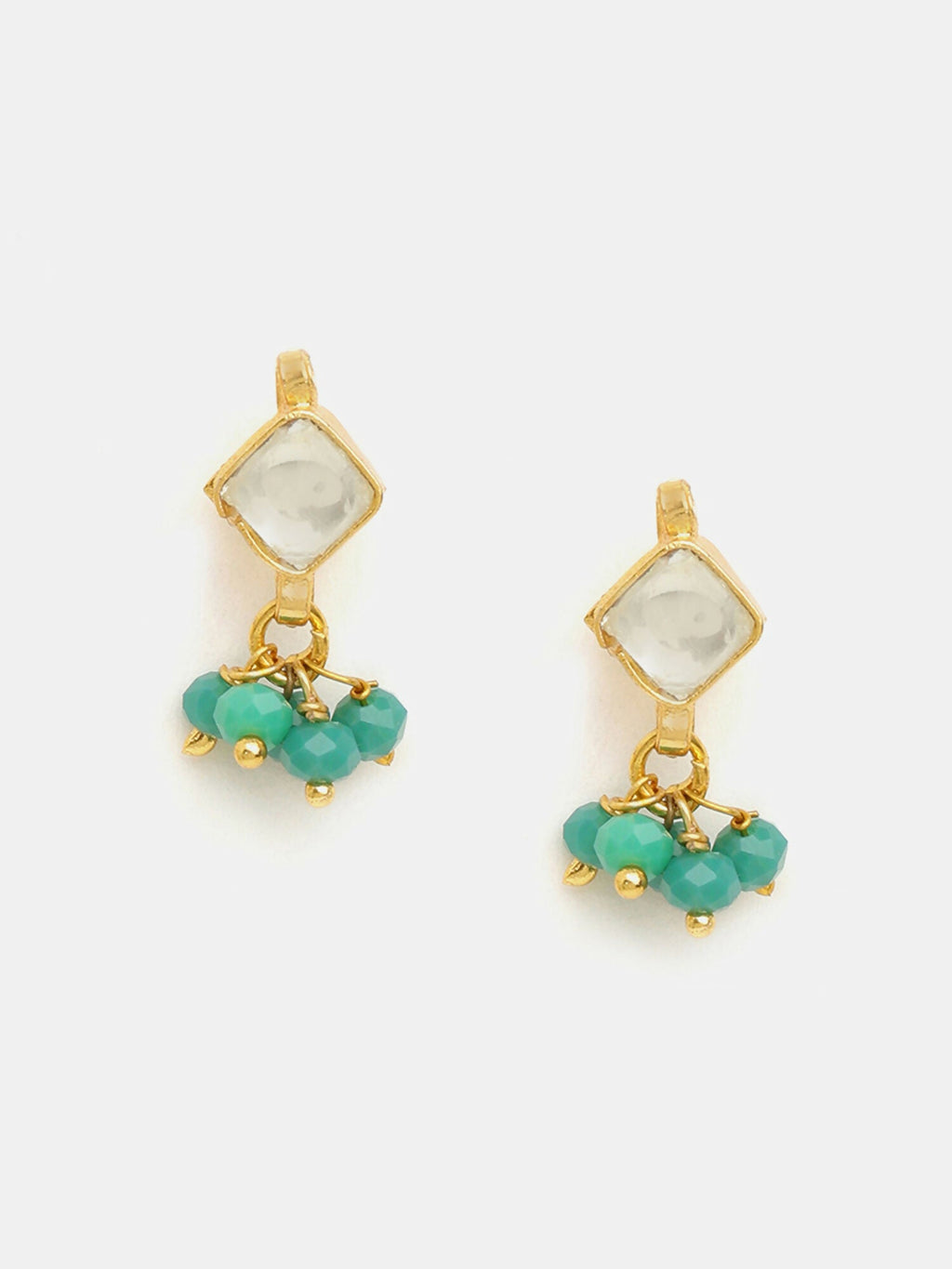 Ruby Raang Gold-White Set Of Earrings And Maang Tikka | Grocsy