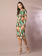 Myshka Women's Multi Printed Round Neck Party Top With Skirt Co-ord set | Grocsy