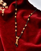 VOJ Gold-Polished Round Design Beaded Chain Mangalsutra | Grocsy