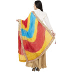 A R Silk Bandhej Multi Gota Fancy Dupatta Color Multi color Dupatta or Chunni | Grocsy