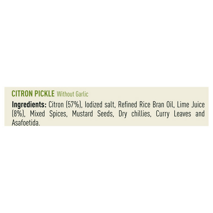 Priya Citron Pickle Without Garlic | Grocsy