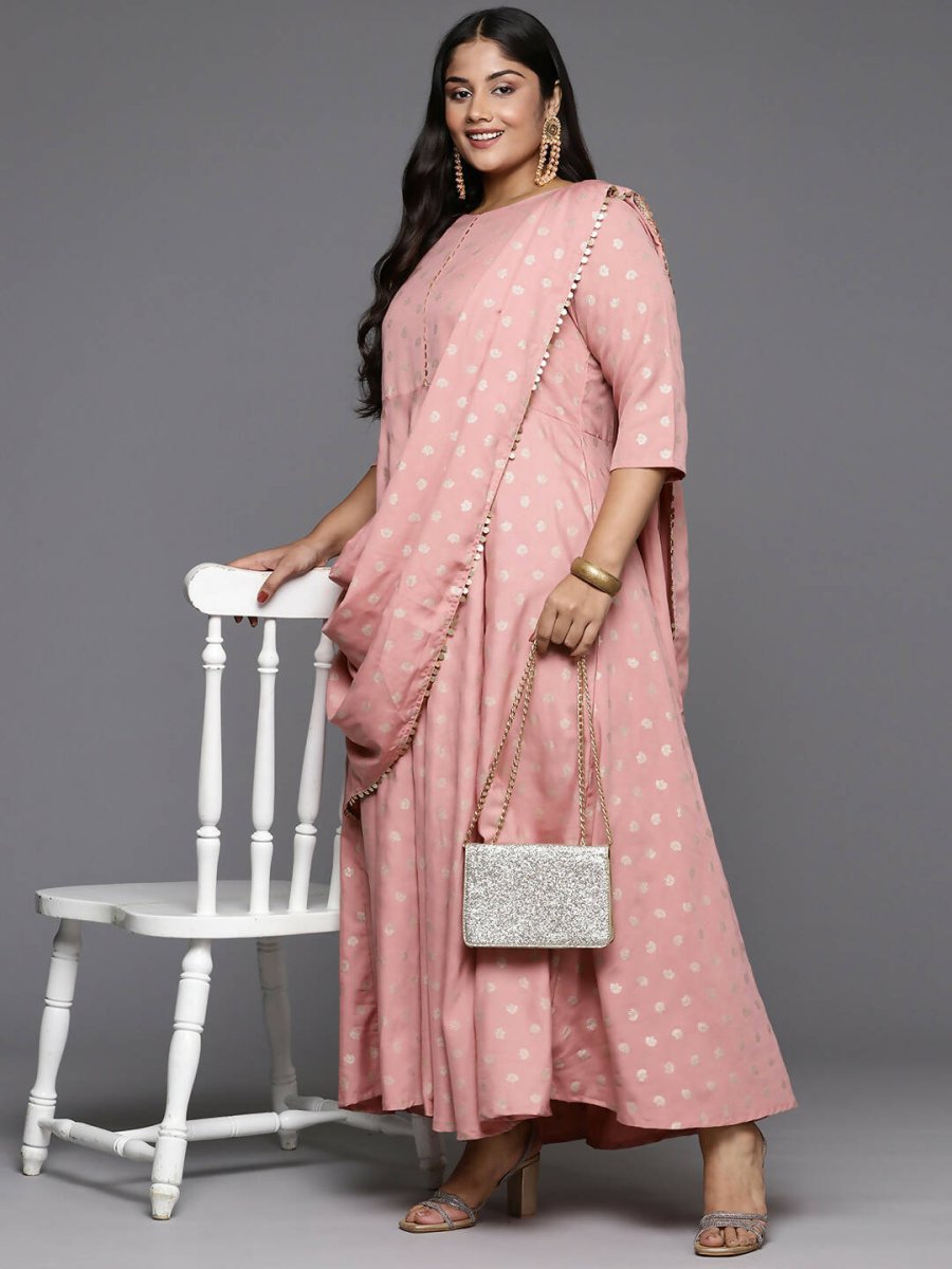 Ahalyaa Women's Traditional wear Ethnic Dress - Pink | Grocsy