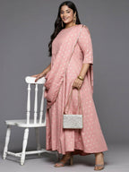 Ahalyaa Women's Traditional wear Ethnic Dress - Pink | Grocsy