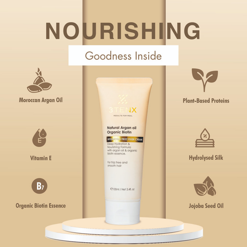 3TENX Hydrating Frizz Fixer Hair Cream For Nourished & Hydrated | Grocsy