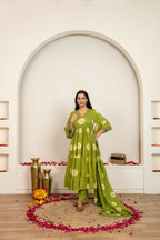 Joban Fashion Green Tie & Dye Cotton Suit Set | Grocsy