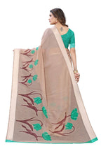 Vamika Brown Linen Satin Patta Saree (VANI CHIKU) | Grocsy