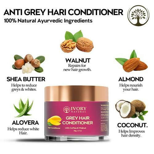 Ivory Natural Grey Hair Conditioner For Early Of Greying, Strengthens Hair | Grocsy