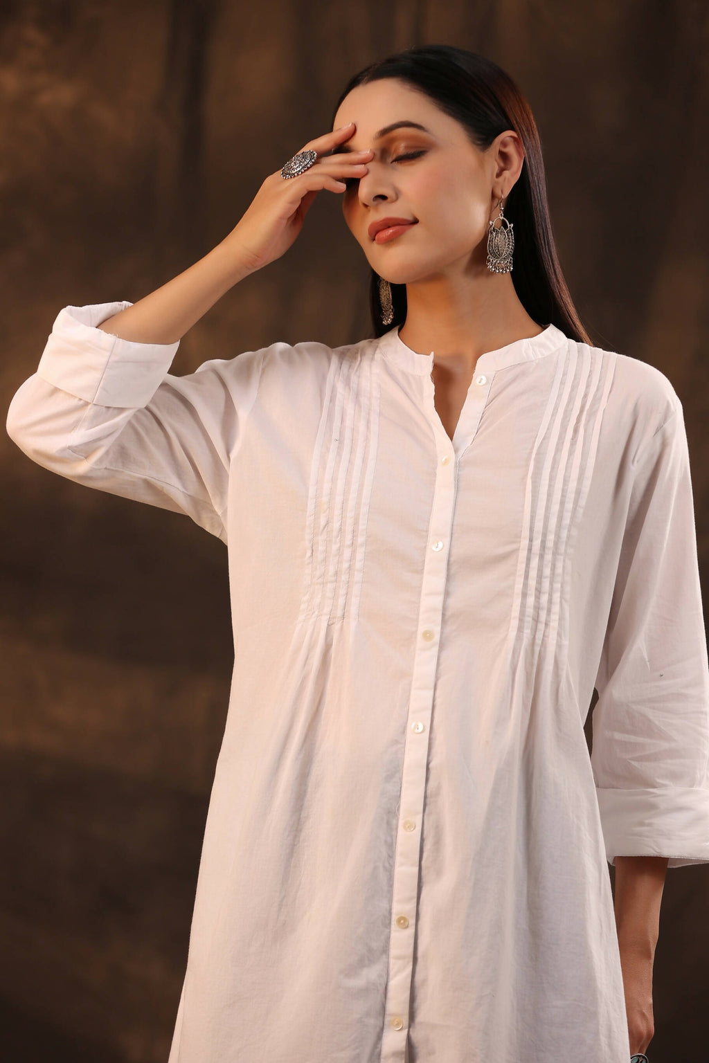 Juniper Women's White Cambric High-Low Tunic | Grocsy