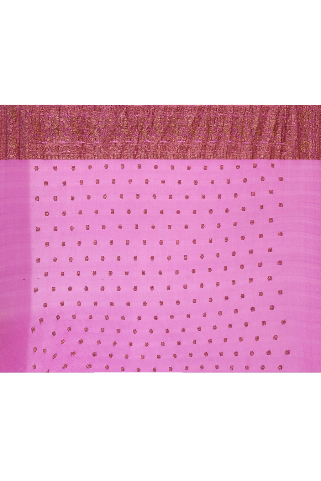 Joban Fashion Hot Pink Crepe Chiffon Pure Handloom Banarasi Silk Saree | Grocsy