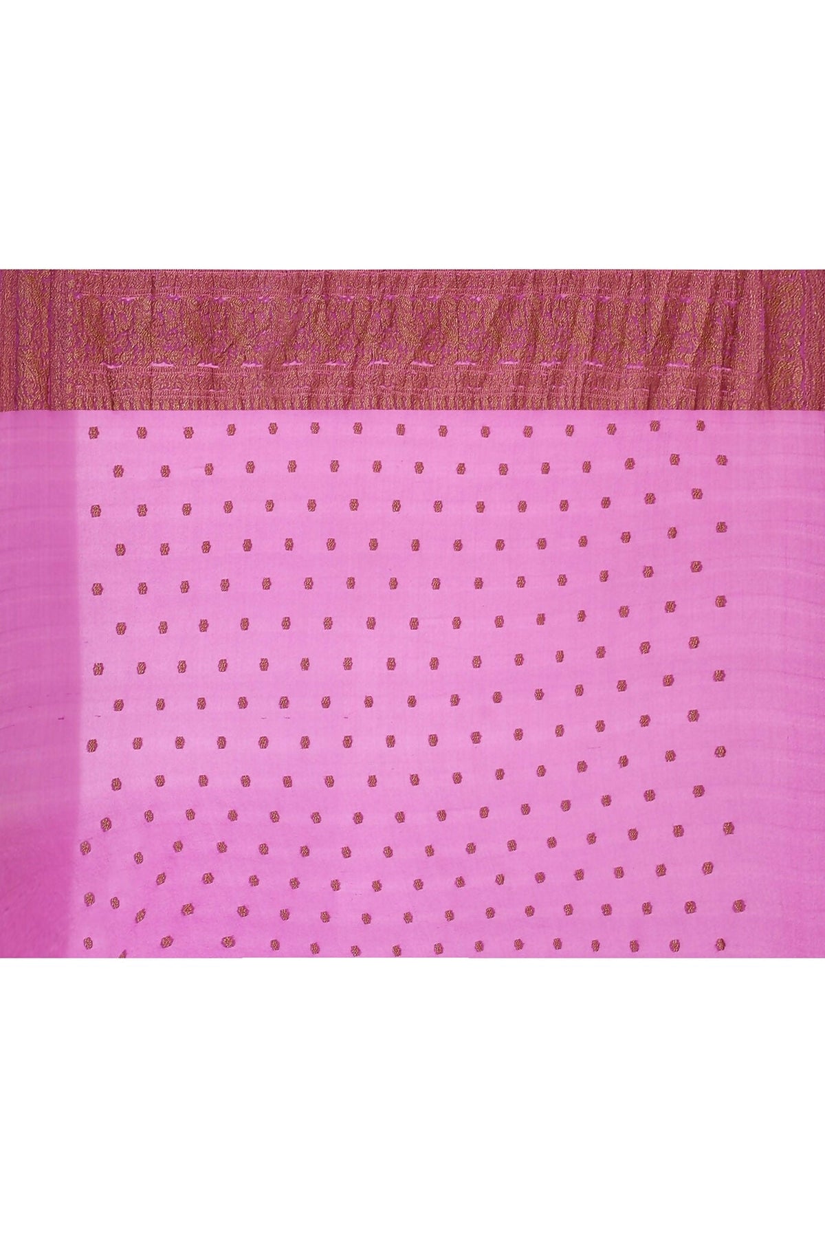 Joban Fashion Hot Pink Crepe Chiffon Pure Handloom Banarasi Silk Saree | Grocsy