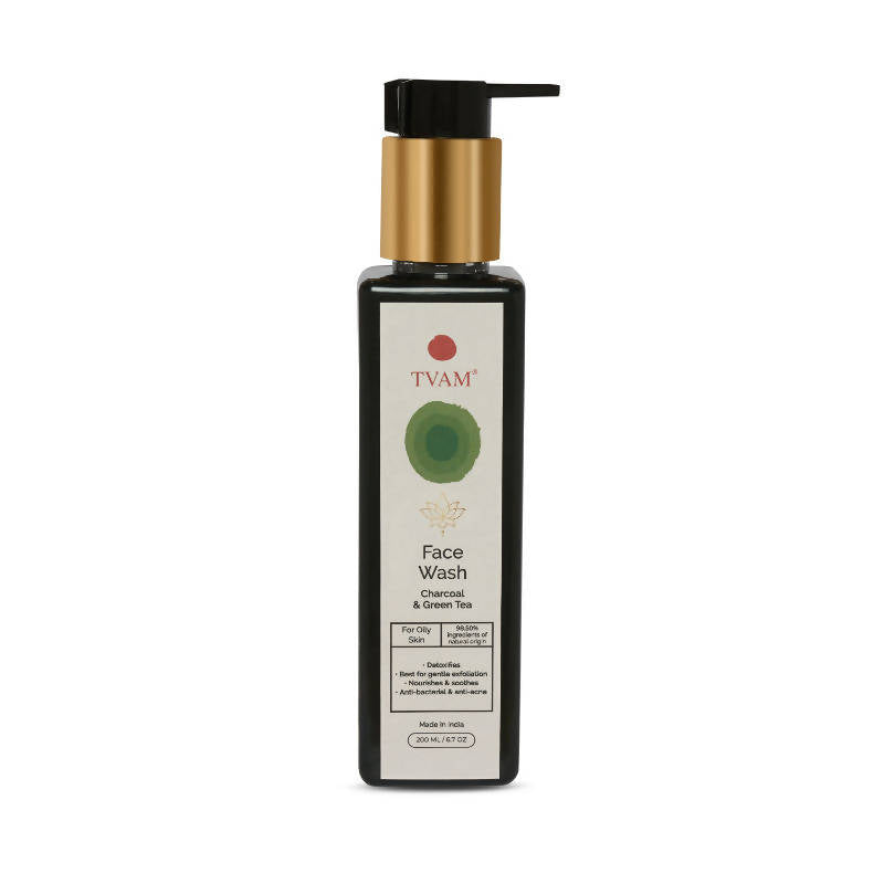 Tvam Charcoal Green Tea Face Wash | Grocsy