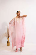 Timaraa Luxe Blush Pink Embroidered Kaftan Dress | Grocsy