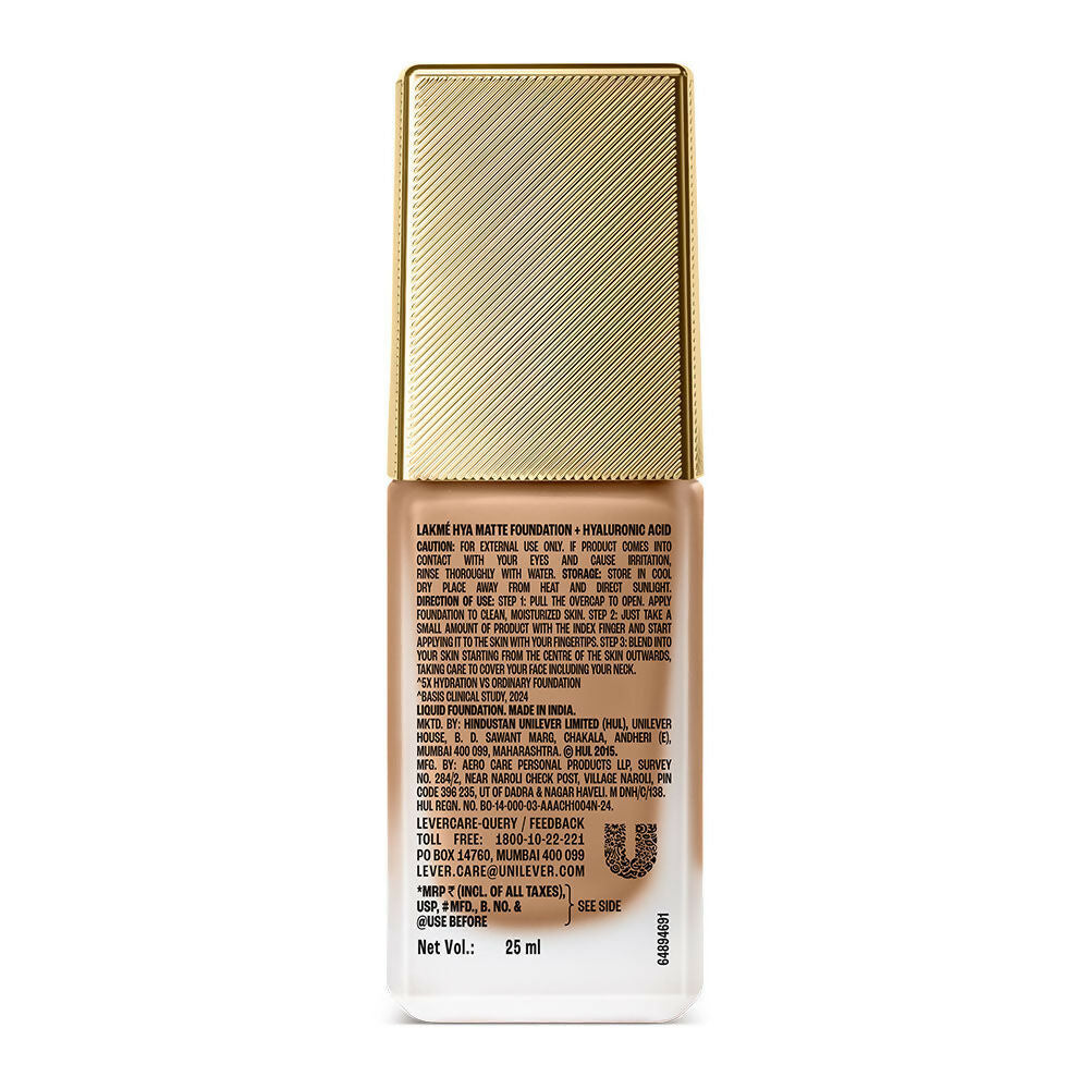 Lakme 9 To 5 Hya Matte Foundation + Hyaluronic Acid - Neutral Almond | Grocsy