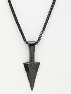 NVR Men's Set of 3 Multicolor Rhodium-Plated Arrow-Shaped Pendant With Chain | Grocsy