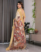 PR Fashion Pista Pure Handloom Linen Saree | Grocsy