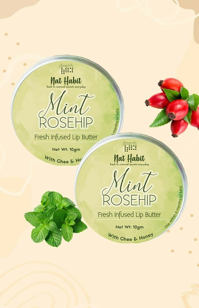 Nat Habit Mint Rosehip Lip Butter | Grocsy
