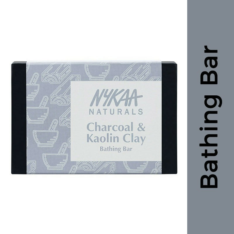 Nykaa Naturals Charcoal & Kaolin Clay Detox Bathing Soap | Grocsy