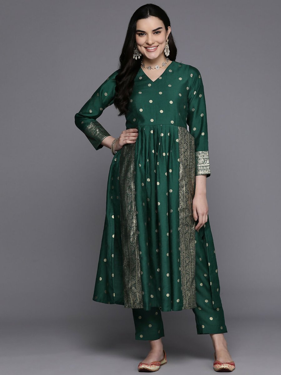 Ahalyaa Women's Traditional wear Kurta Set - Green | Grocsy
