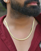 VOJ Gold-Polished Thick Flat Snake Chain | Grocsy