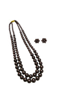 Inhanns Everyday Workwear Pearl Set (Double Layered Pearls) - Dark Chocolate | Grocsy