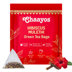 Chaayos Hibiscus Mulethi Green Tea Bags | Grocsy