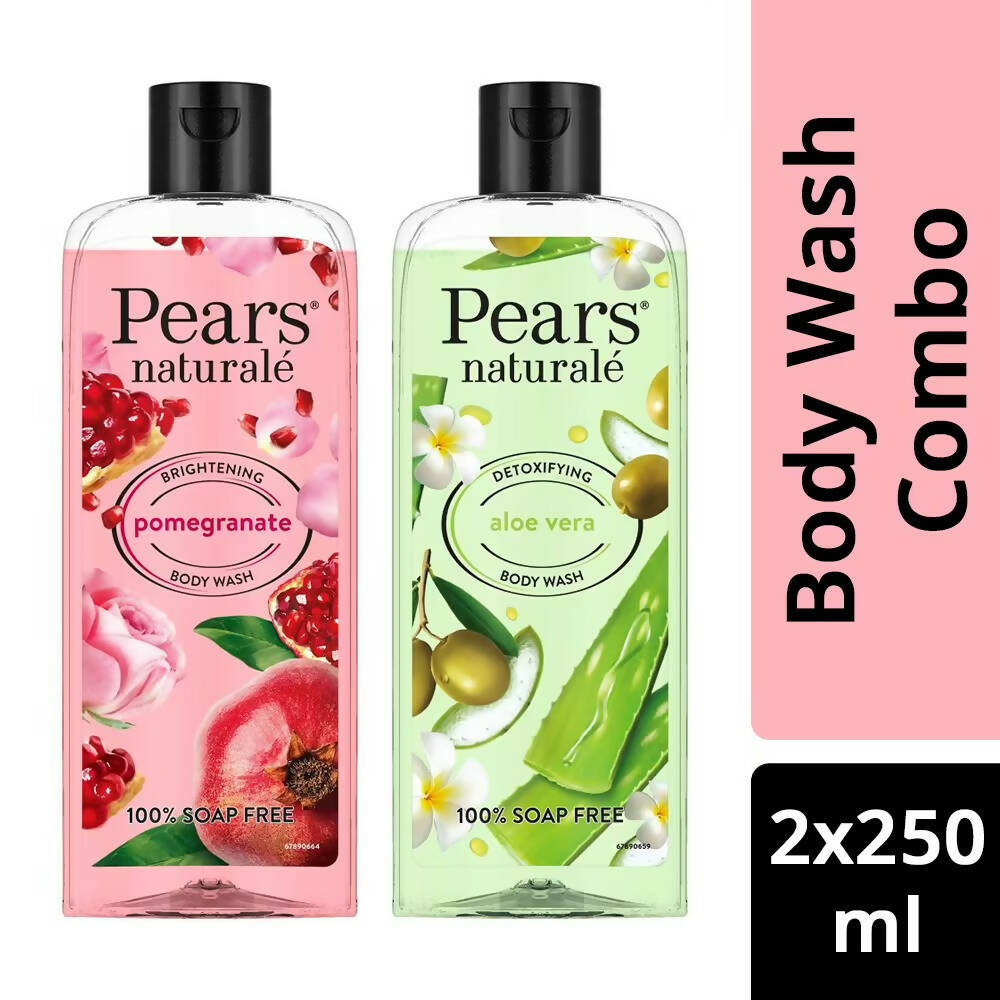 Pears Naturale Detoxifying Aloevera & Brightening Pomegranate Bodywash Combo | Grocsy