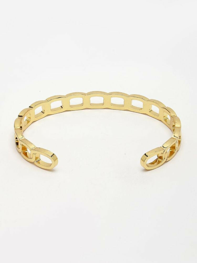 NVR Men's Gold Plated Cuff Bracelet | Grocsy