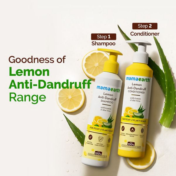 Mamaearth Lemon Anti-Dandruff Shampoo with Lemon & Aloe Vera for Itchy & Flaky Scalp | Grocsy