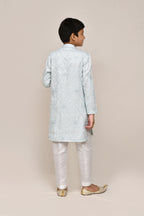 Joban Fashion Silk Based Thread Work Sky Blue Kurta With Straight Fit Pant | Grocsy