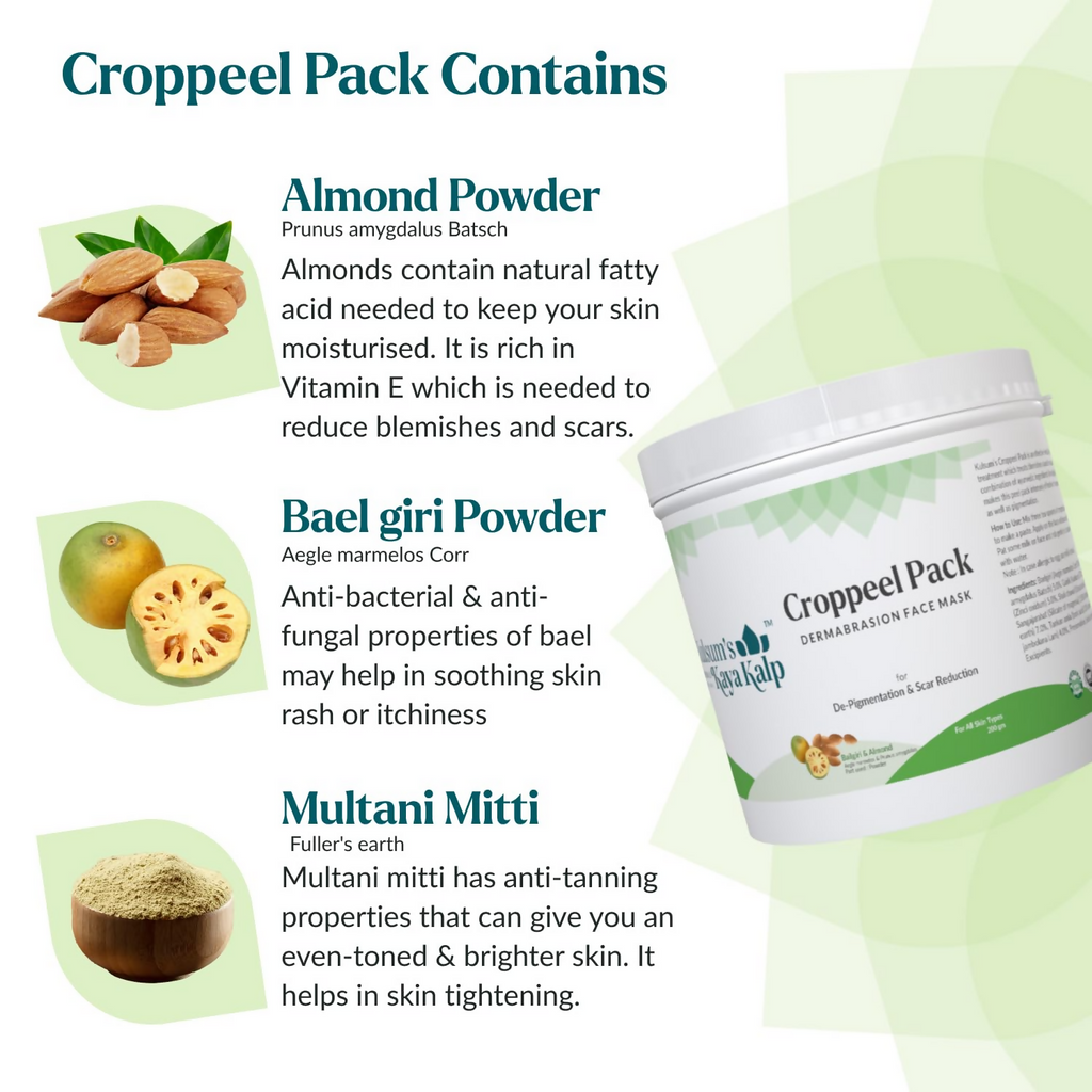 Kulsum's Kaya Kalp Croppeel Pack For De-pigmentation & Scar Reduction | Grocsy