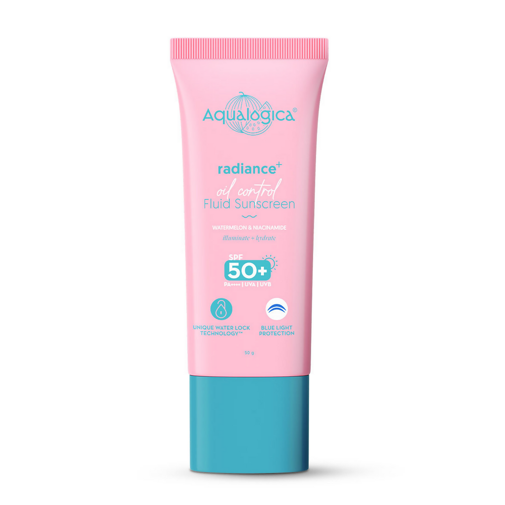 Aqualogica Radiance+ Oil Control Fluid Sunscreen SPF50+ PA++++ | Grocsy