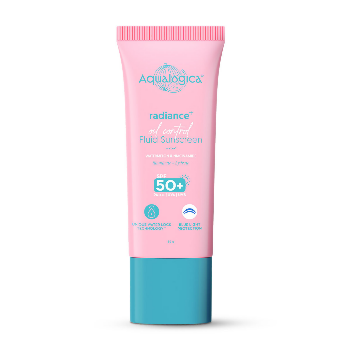 Aqualogica Radiance+ Oil Control Fluid Sunscreen SPF50+ PA++++ | Grocsy