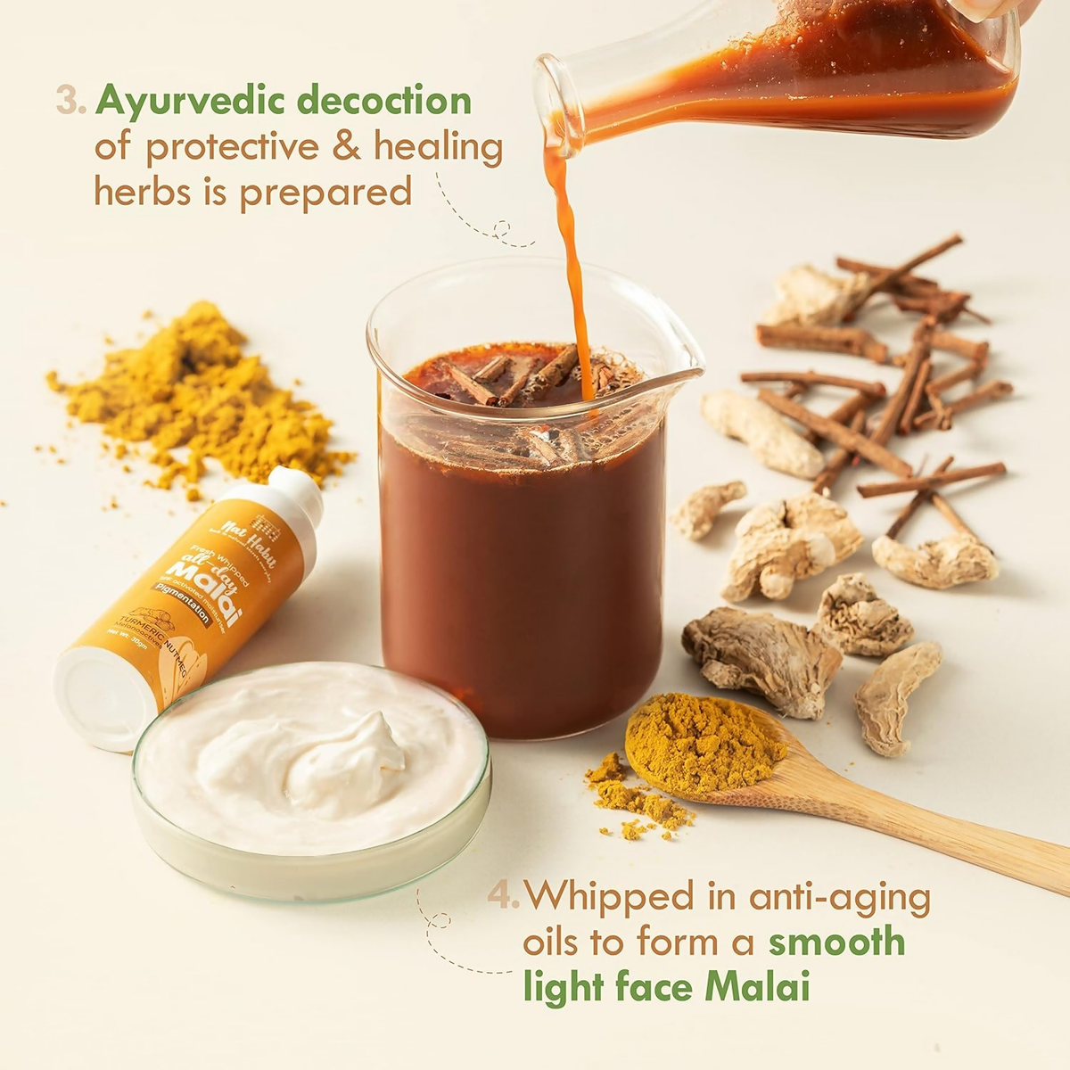 Nat Habit Turmeric Face Malai Cream For Skin Glow | Grocsy
