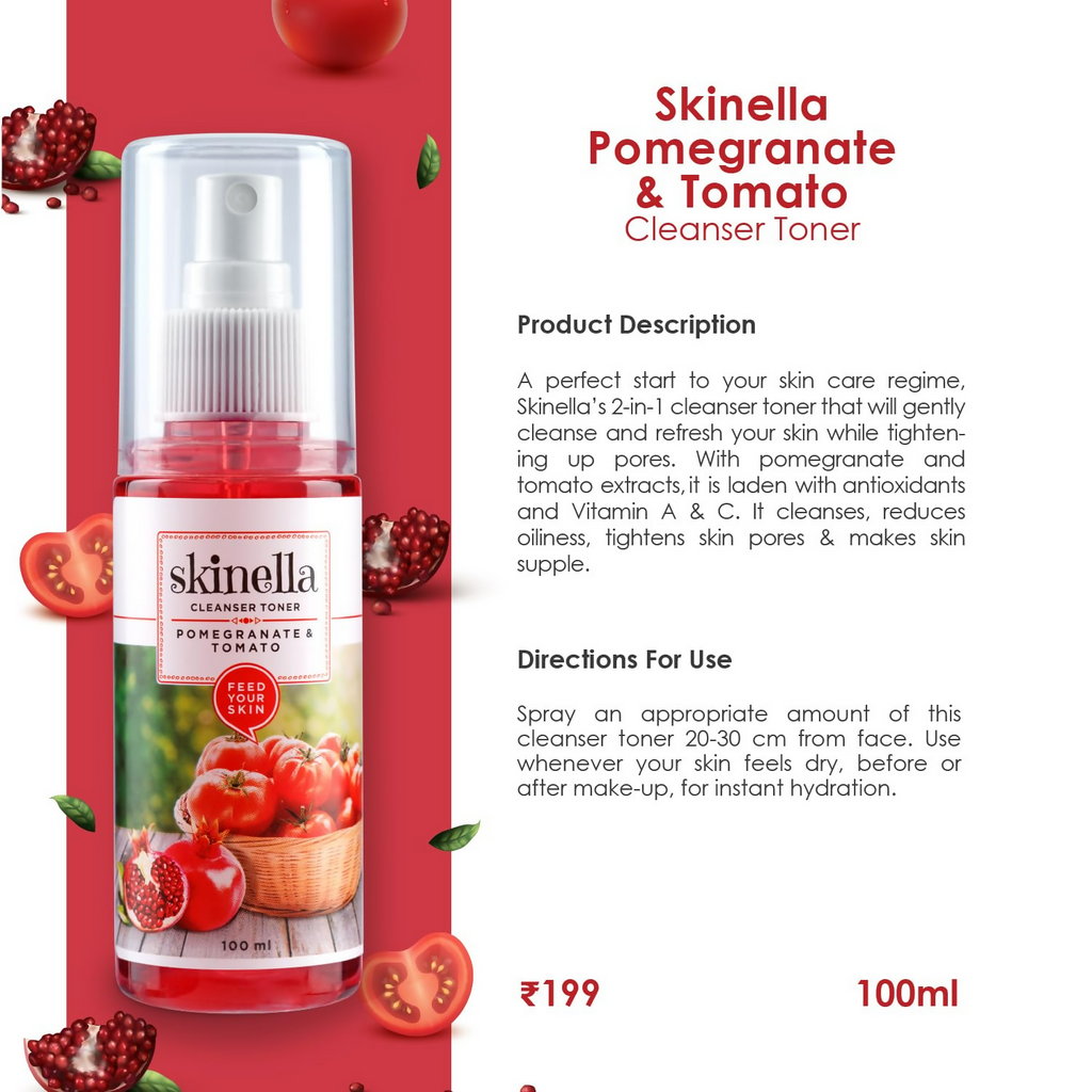 Skinella Pomegranate & Tomato Cleanser Toner | Grocsy