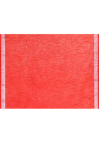 Piyari Fashion Women's Red Embellished Cotton Blend Zari Border Handloom Saree | Grocsy