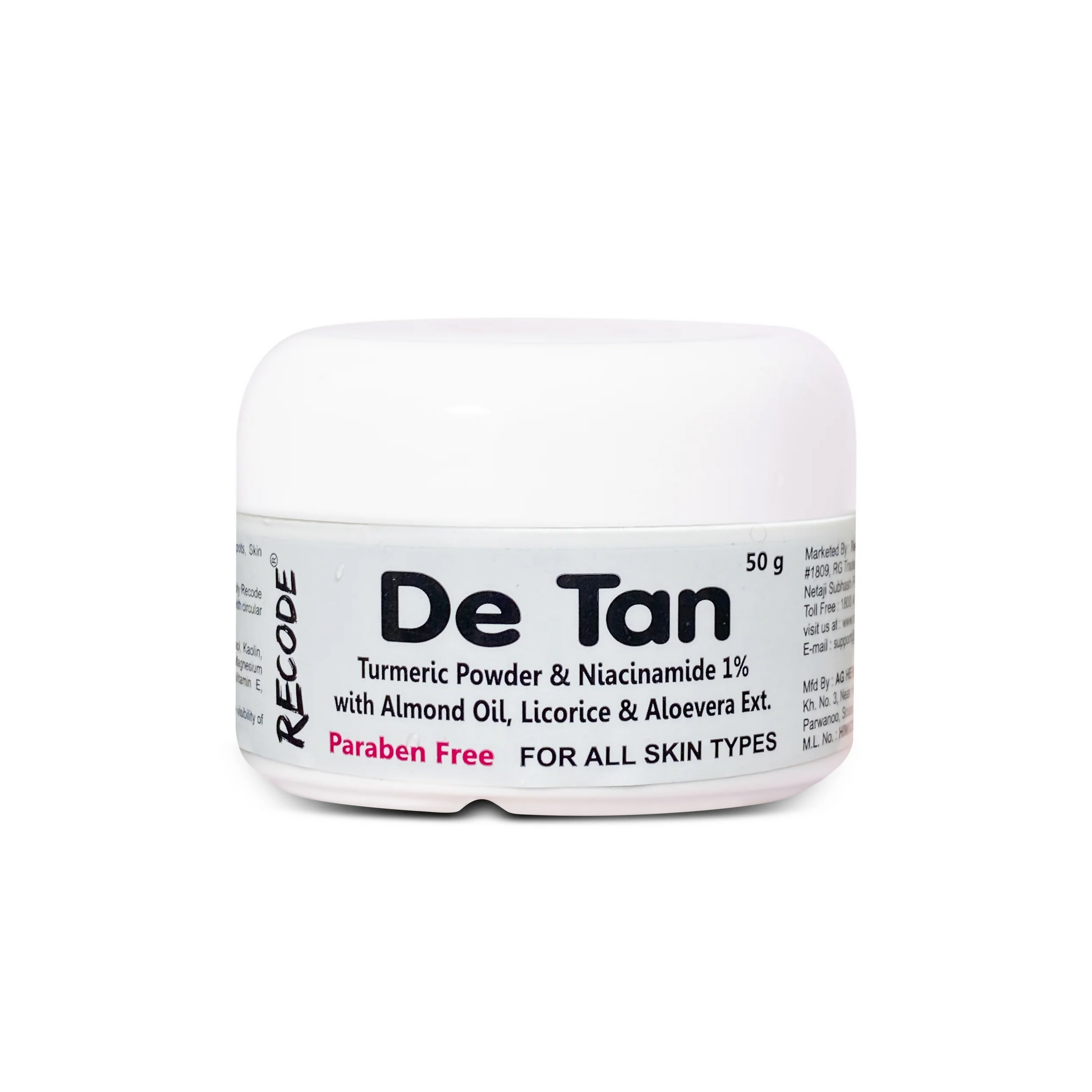Recode De Tan Removal Cream | Grocsy