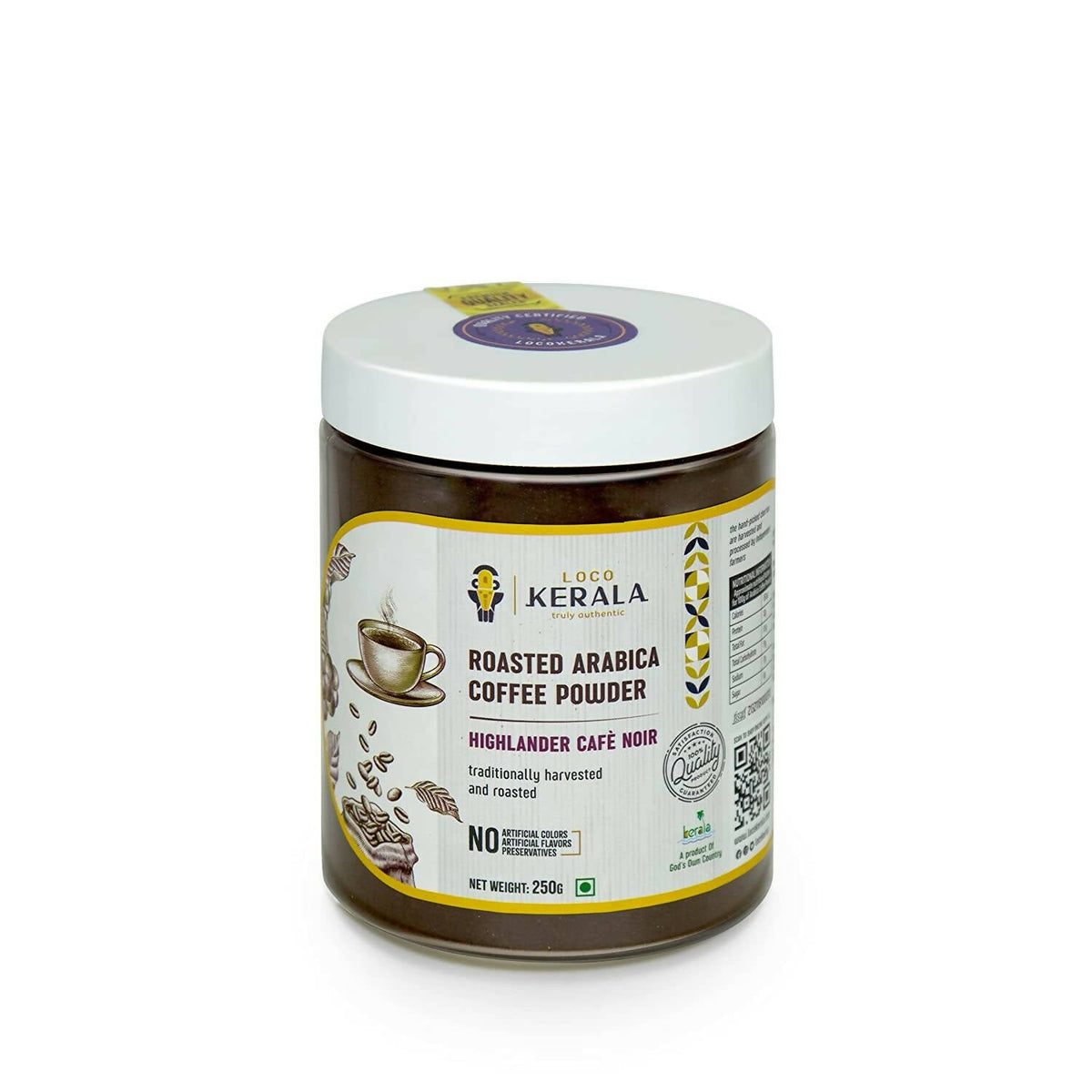 LocoKerala Highlander Cafè Noir Arabica Coffee Powder | Grocsy