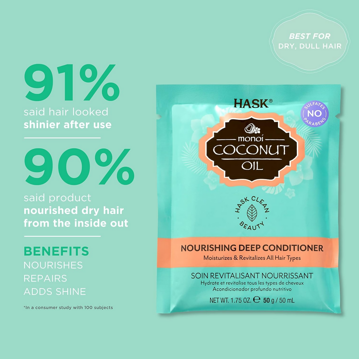 HASK Monoi Coconut Oil Nourishing Deep Conditioning | Grocsy