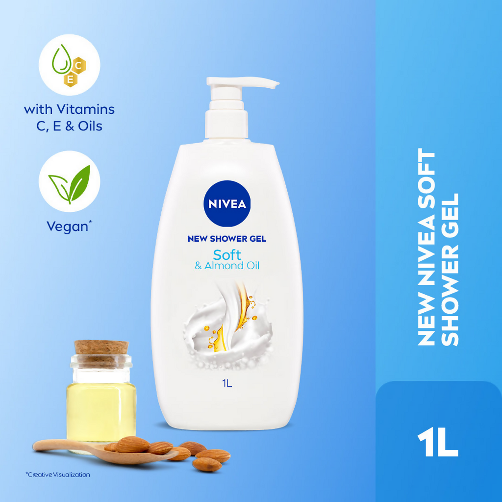 Nivea Soft & Almond Oil Shower Gel | Grocsy