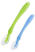 Safe-O-Kid Soft Silicone Tip Spoons 2 Sets Box (4 Spoons), Blue & Green | Grocsy