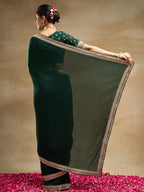 kasee Solid Embroidered Pure Silk Saree | Grocsy