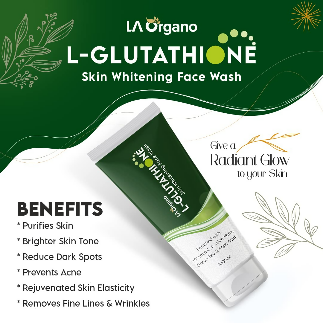 LA Organo Papaya Skin Whitening Cream and Glutathione Face Wash Combo | Grocsy