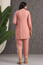 Juniper Women Onionpink Rayon Embroidered Straight Kurta Sets | Grocsy